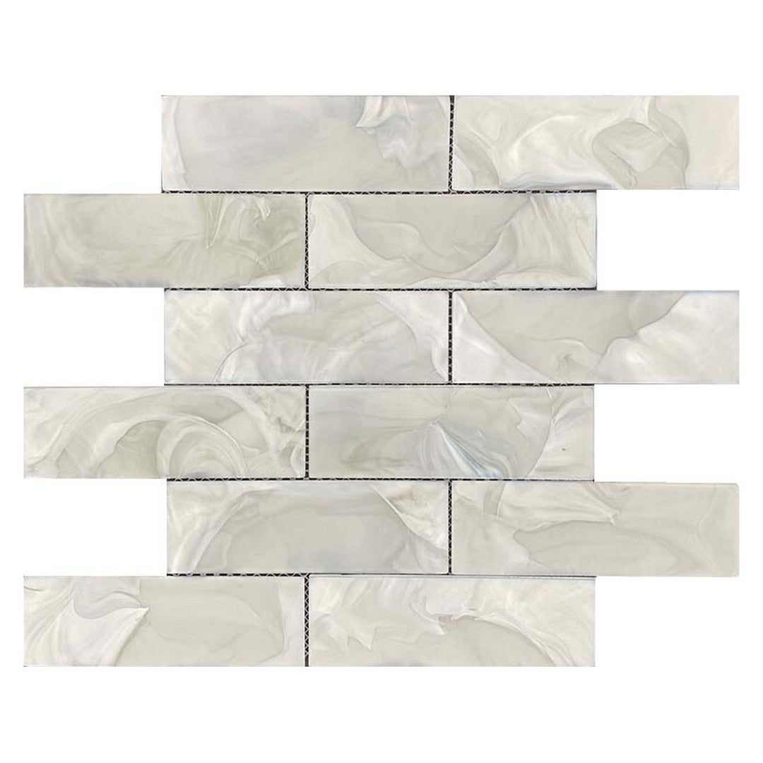 Maniscalco Tundra Melted 11.7" x 11.7" Matte Glass 2x6" BricK Mosaic