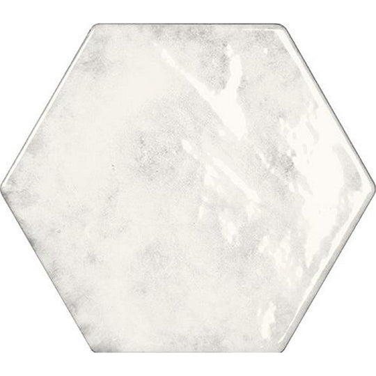 Tesoro 6.25" x 7.25" Esamarine Pressed Glossy Ceramic Hexagon Tile