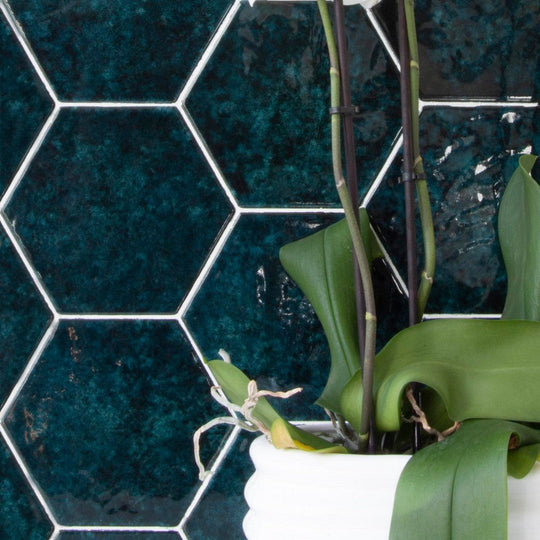 Tesoro-6.25-x-7.25-Esamarine-Pressed-Glossy-Ceramic-Hexagon-Tile-Petrolio