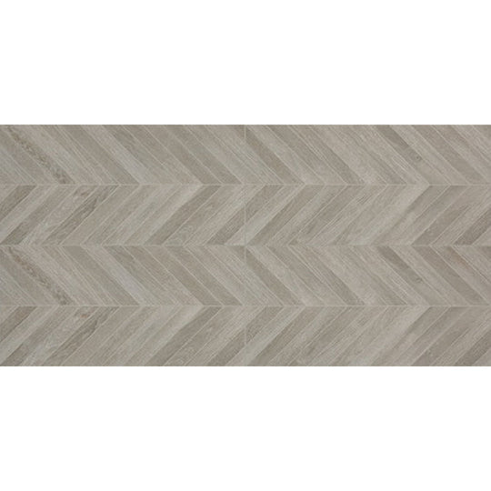 Daltile Trellis Oak 18" x 36" Rectified Porcelain Chevron Deco Accent Floor Tile