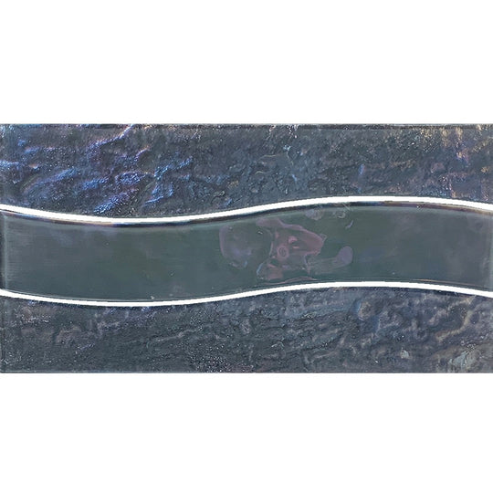 Tesoro 6" x 12" Border Wave Textured Glass Mosaic