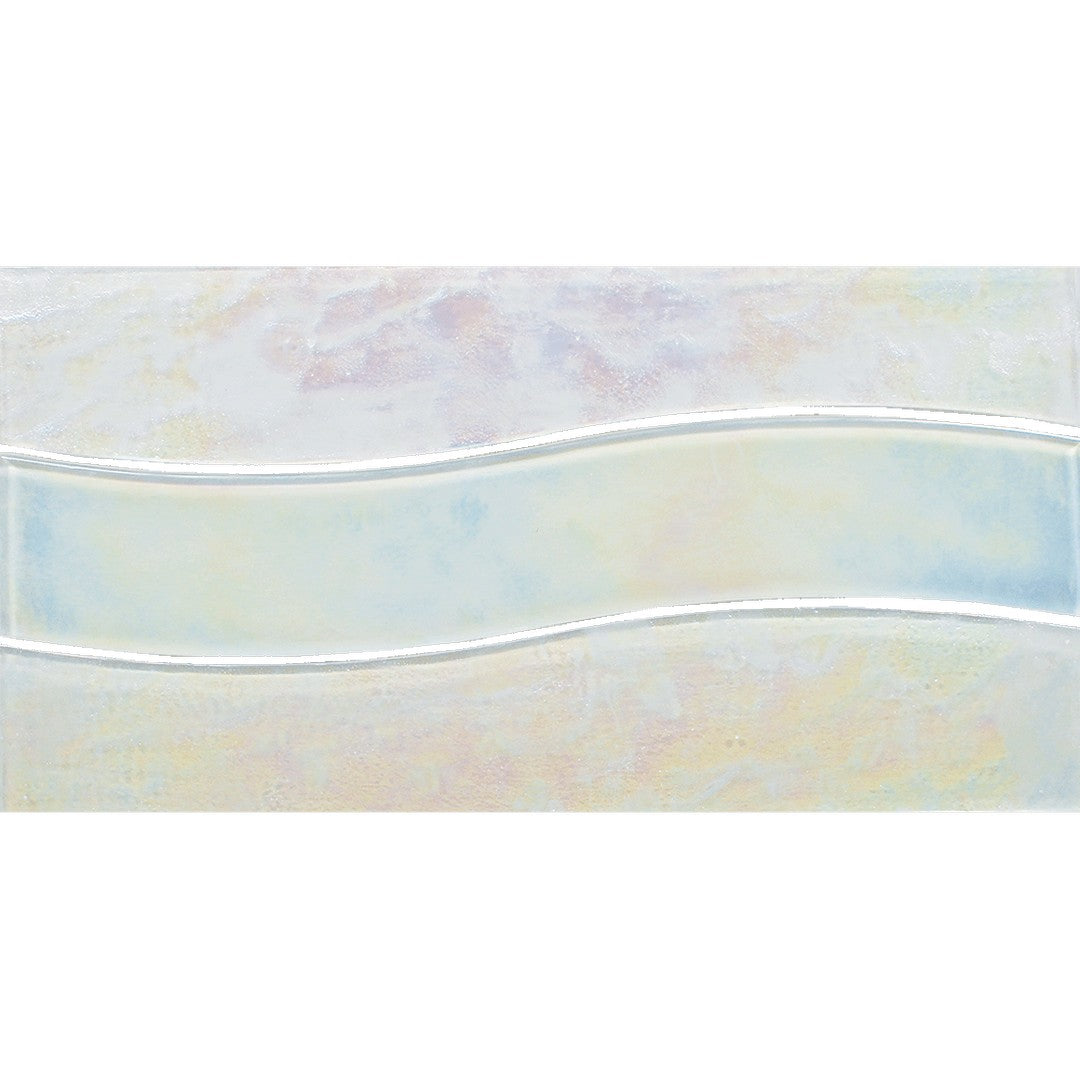 Tesoro 6" x 12" Border Wave Textured Glass Mosaic