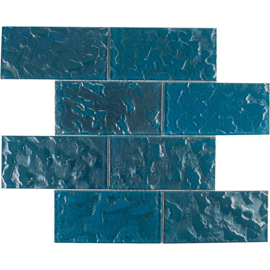 Tesoro 11.75" x 11.75" Lightwaves Interlocking Textured Glass Mosaic