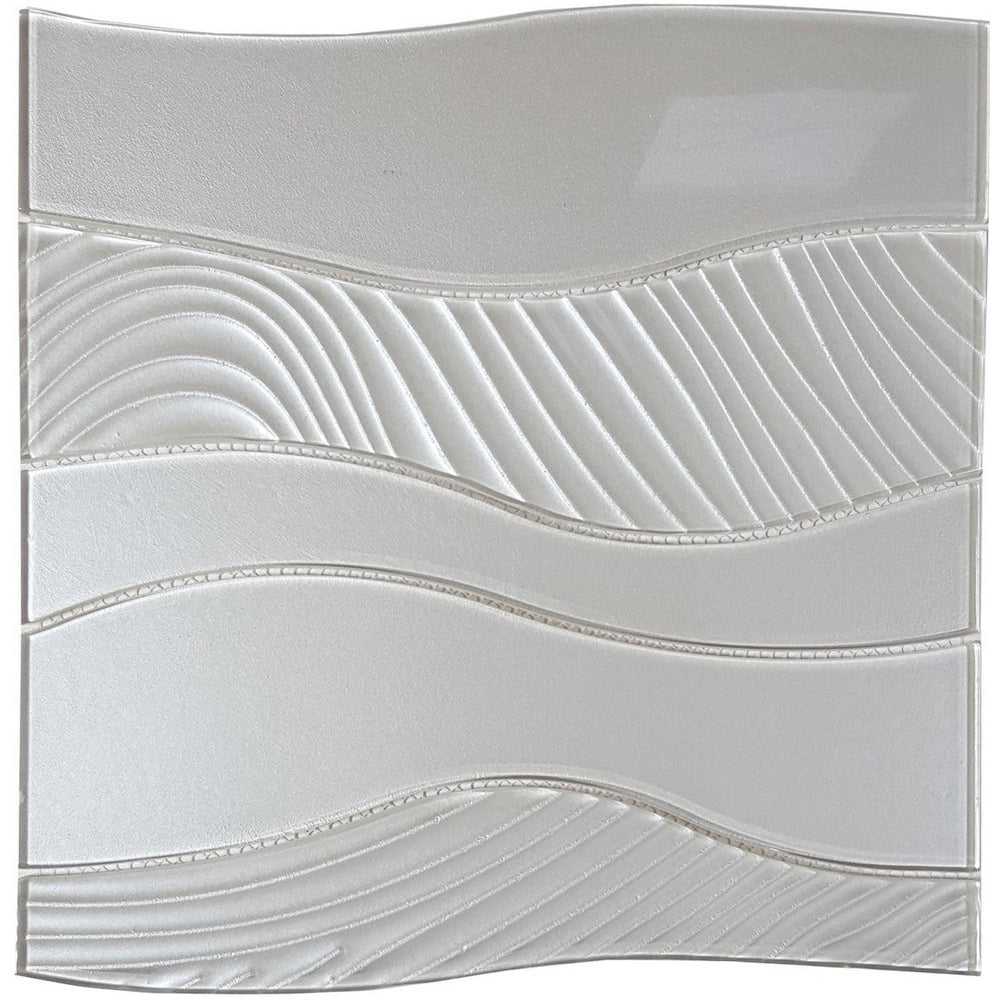 Tesoro 11.75" x 12" Terra Bella Interlocking Glass Wave Mosaic