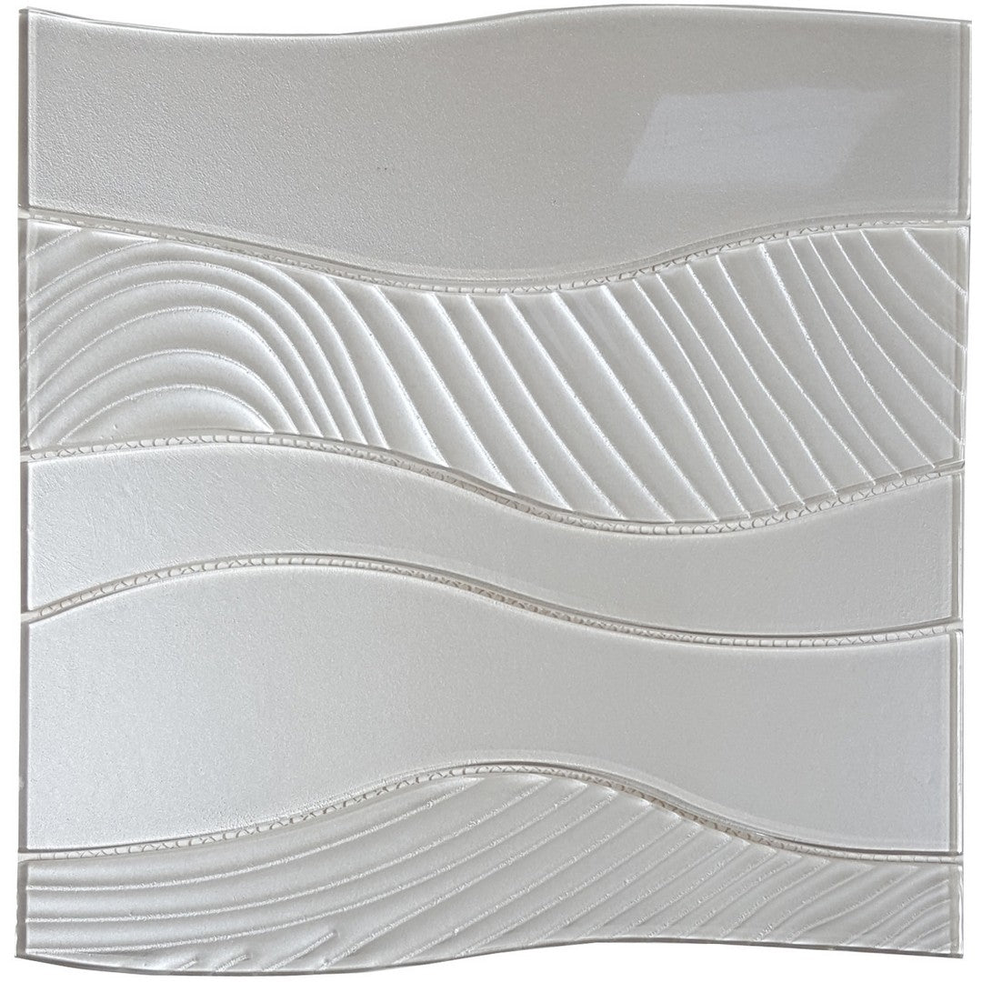 Tesoro 11.75" x 12" Terra Bella Interlocking Glass Wave Mosaic