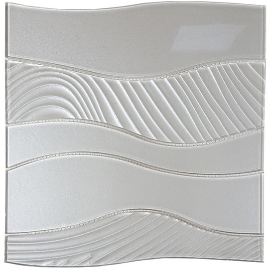 Tesoro 11.75" x 12" Terra Bella Interlocking Glass Wave Mosaic