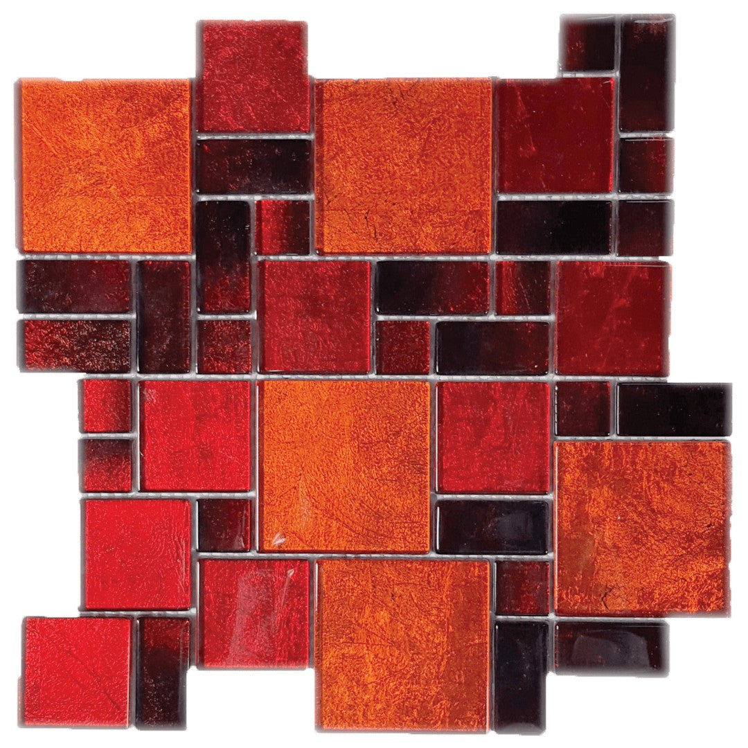 Tesoro 10.75" x 10.75" Terra Bella Interlocking Glass Random Mosaic