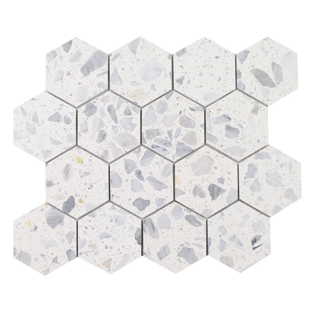 Tesoro 10.5" x 12" Venice Honed 3" Hexagon Natural Stone Mosaic