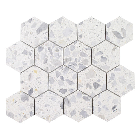 Tesoro 10.5" x 12" Venice Honed 3" Hexagon Natural Stone Mosaic