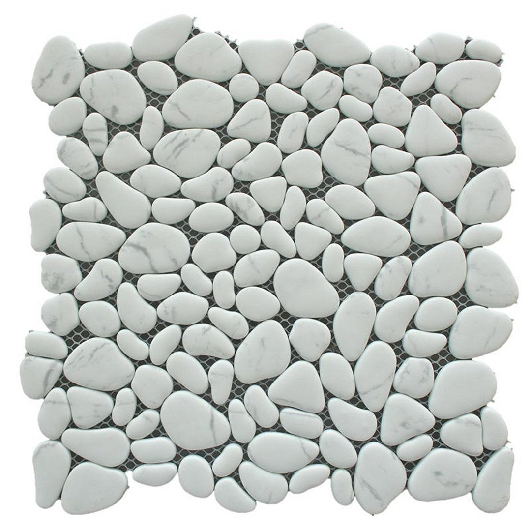 Maniscalco Little Sandy Pebbles 11.2" x 11.2" Matte Recycled Glass Mosaic