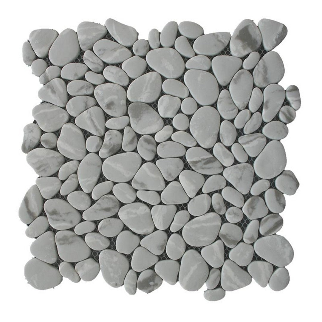 Maniscalco Little Sandy Pebbles 11.2" x 11.2" Matte Recycled Glass Mosaic