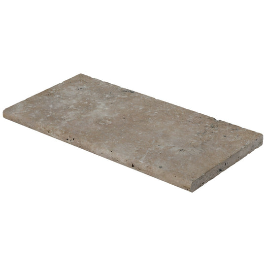 Bedrosians Travertine 12" x 24" Tumbled 3cm Bullnose Edge Pool Coping