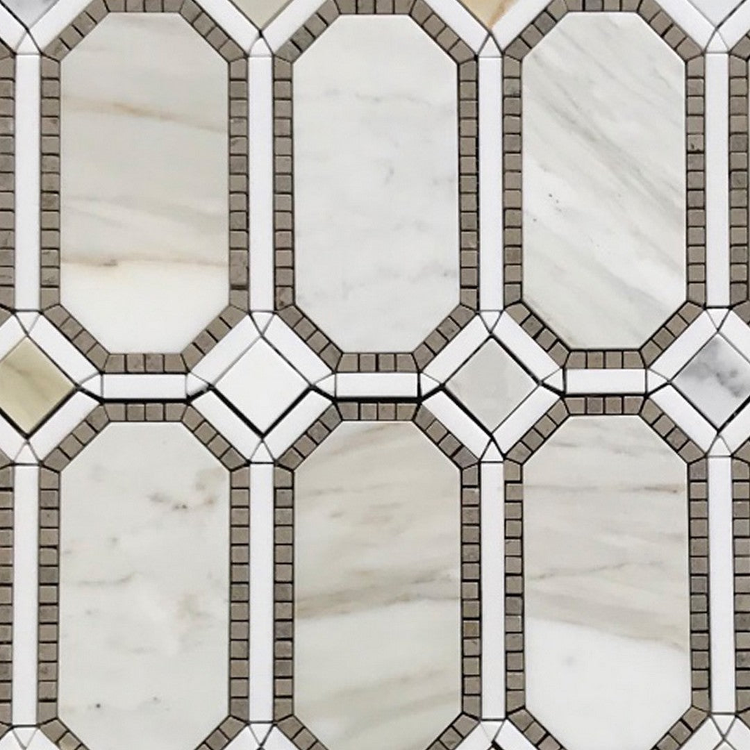 MiR Tuscany 11.8" x 13.8" Marble Mosaic Polished