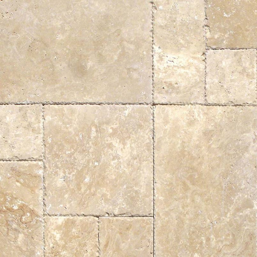 MS International Tuscany Beige 8" x RL Honed Travertine Versailles Pattern Tile