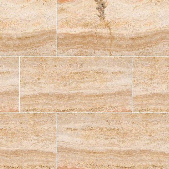 MS International Tuscany Scabas Vein Cut 12" x 24" Honed Travertine Tile