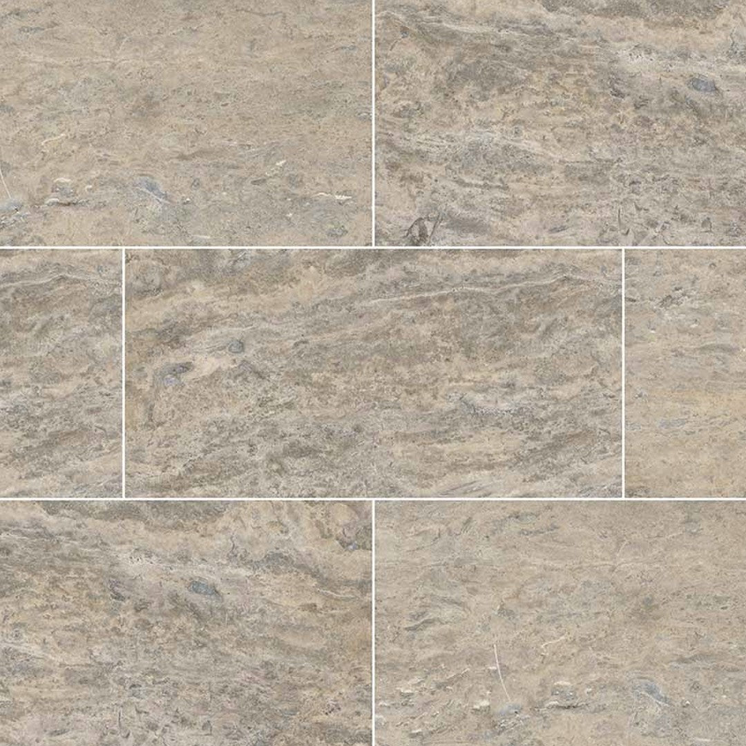 MS International Silver Vein Cut 12" x 24" Honed Travertine Tile