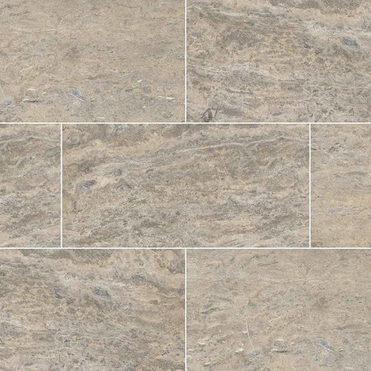 MS International Silver Vein Cut 12" x 24" Honed Travertine Tile