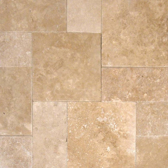 MS International Tuscany Walnut 16" x RL Mixed Travertine Versailles Pattern Tile