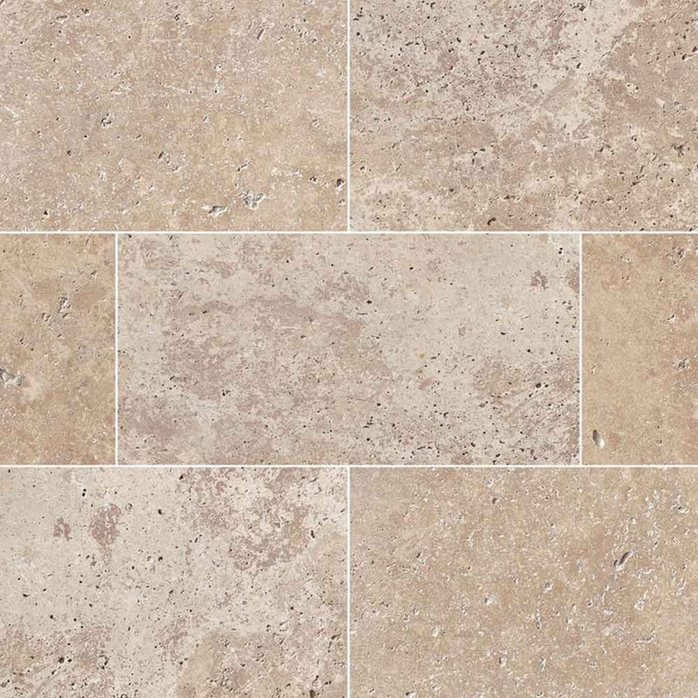 MS International Tuscany Walnut 12" x 24" Travertine Tile Mixed Finish