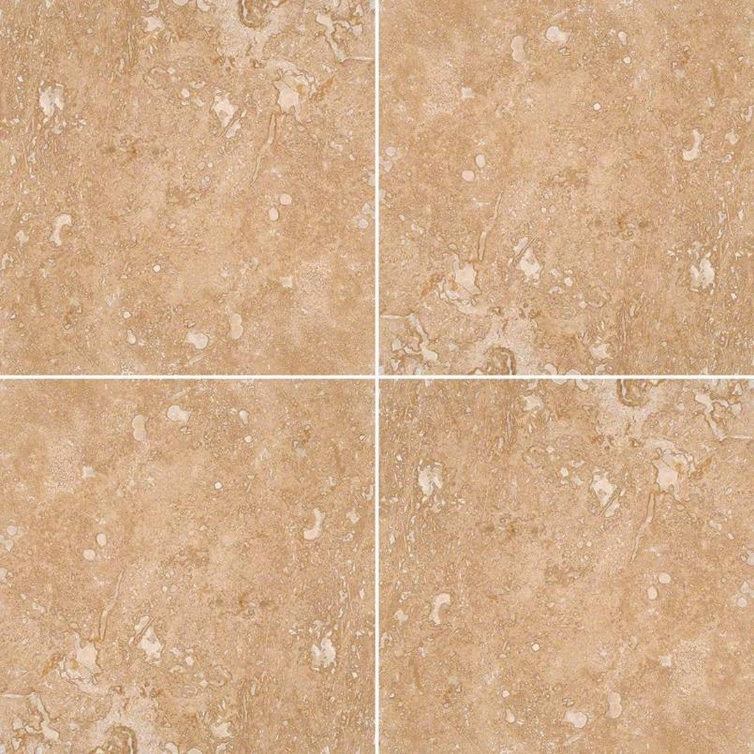 MS International Tuscany Walnut 18" x 18" Travertine Tile Mixed Finish