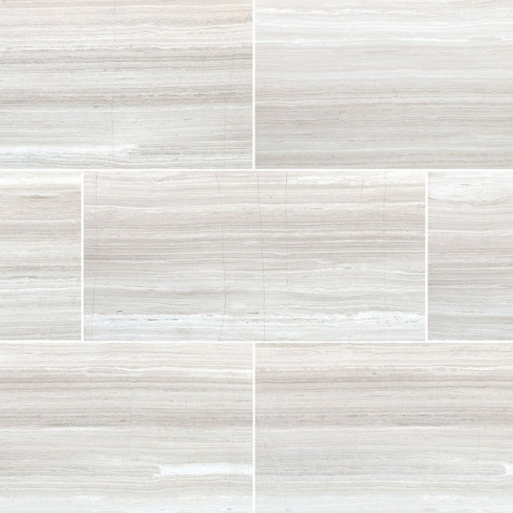 MS International White Oak 18" x 36" Honed Marble Tile