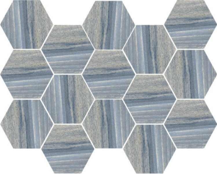 Happy Floors 10" x 14" Tasmania Interlocking Natural Porcelain Hexagon Mosaic