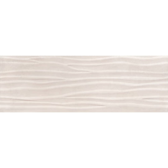 Happy Floors 12" x 36" Titan Rectified Glossy Ceramic Deco Wave Wall Tile