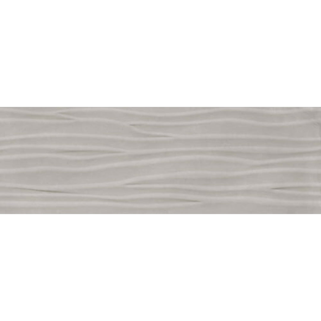 Happy Floors 12" x 36" Titan Rectified Glossy Ceramic Deco Wave Wall Tile