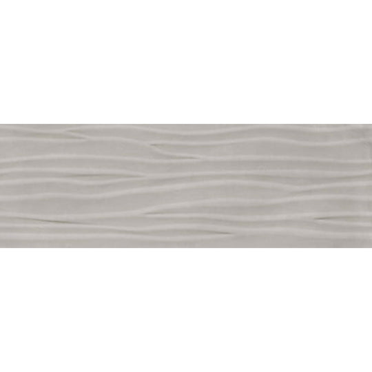 Happy Floors 12" x 36" Titan Rectified Glossy Ceramic Deco Wave Wall Tile