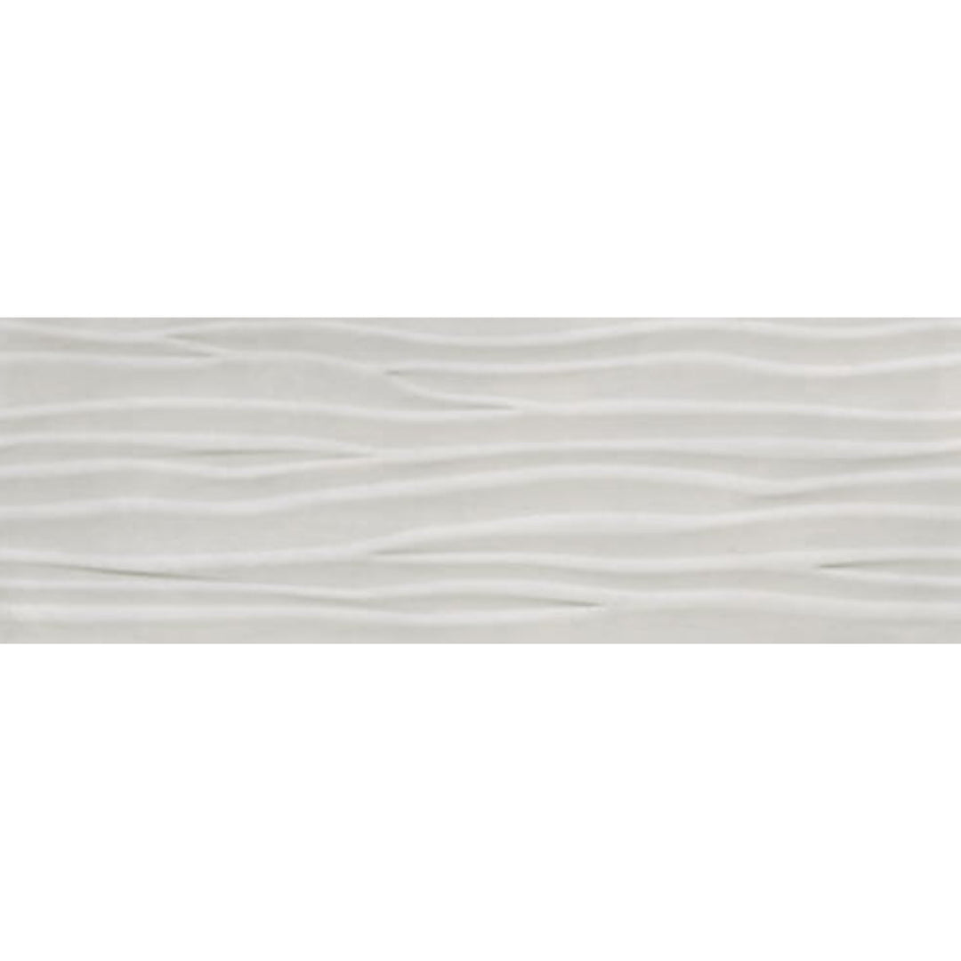 Happy Floors 12" x 36" Titan Rectified Glossy Ceramic Deco Wave Wall Tile