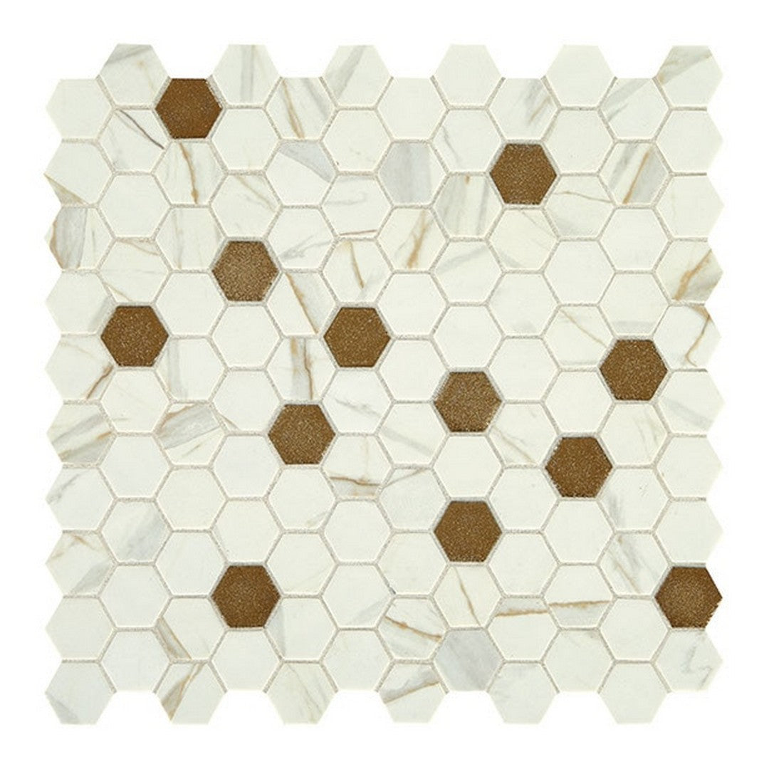 Daltile-Uptown-Glass-11-x-12-Mixed-Glass-1-Hexagon-Mosaic-Posh-Bronze