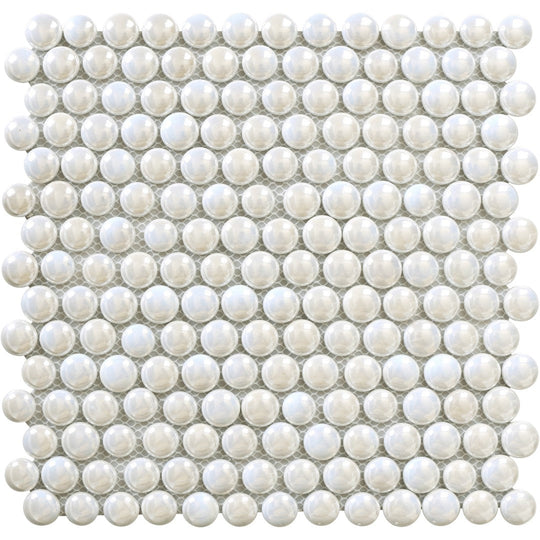 Bati Orient 11.5" x 12" Exotic Penny Round Pebble Glass Mosaic
