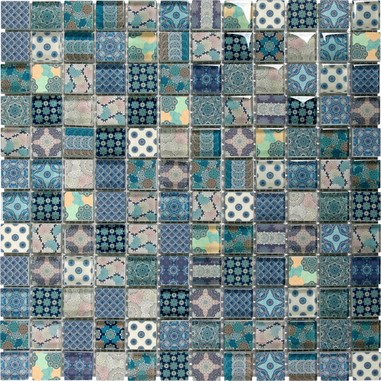 Bati Orient 11.8" x 11.8" Linear Glass Glossy Classic Décor Mosaic