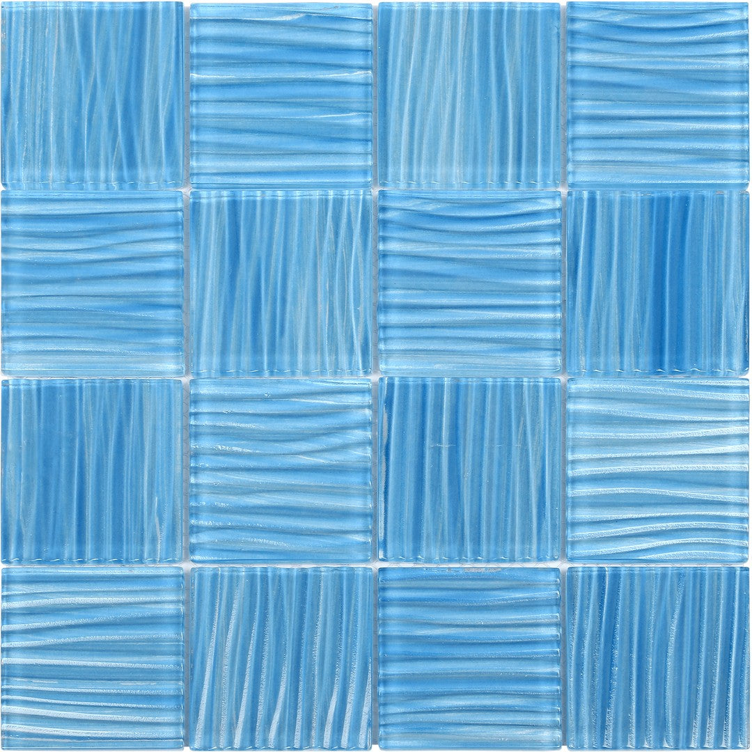 Bati Orient 12" x 12" Linear Glass Pool Striped 3" Mosaic