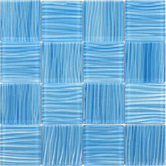 Bati Orient 12" x 12" Linear Glass Pool Striped 3" Mosaic