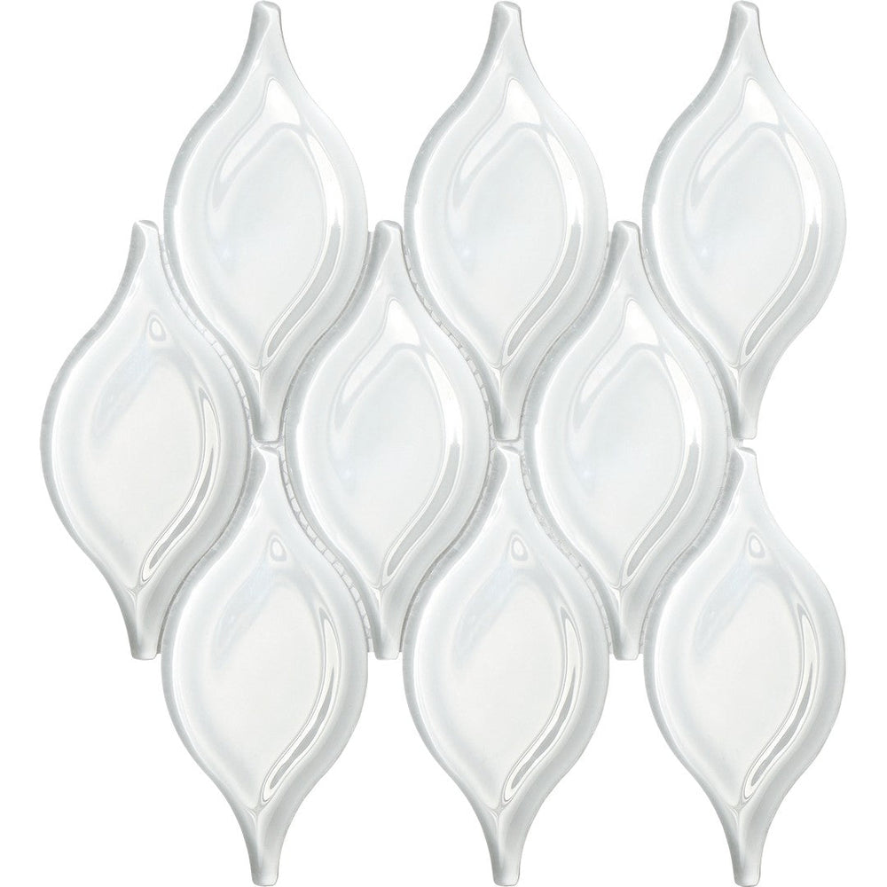 Bati Orient 12" x 11" Modern Glass Interlocking Tears Glass Mosaic