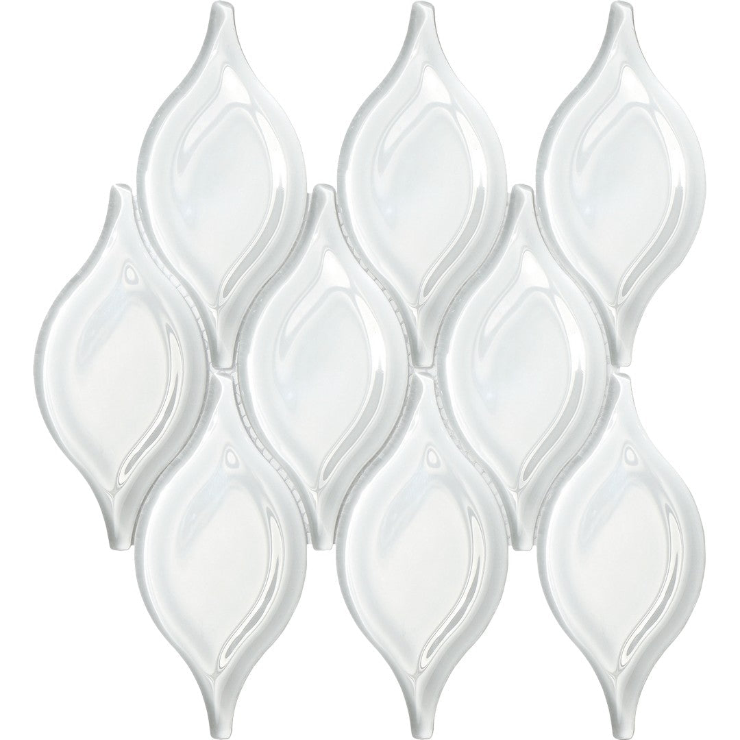 Bati Orient 12" x 11" Modern Glass Interlocking Tears Glass Mosaic