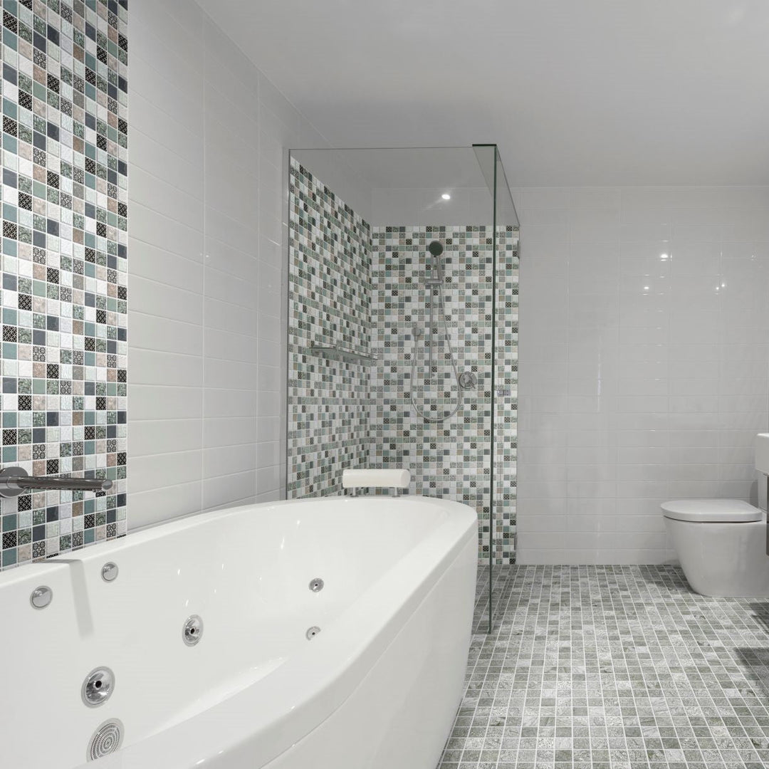 Bati-Orient-12-x-12-Terrazzo-Glass-&-Quartzite-2-Décor-Mosaic-Grey-Black-Mix