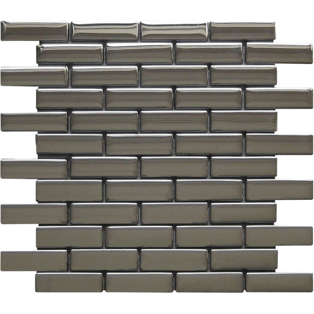 Bati Orient 11.8" x 11.8" Linear Glass Glossy 1x3" Large Brick Mosaic