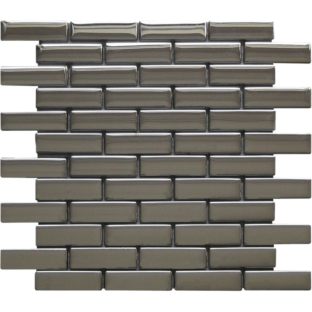 Bati Orient 11.8" x 11.8" Linear Glass Glossy 1x3" Large Brick Mosaic