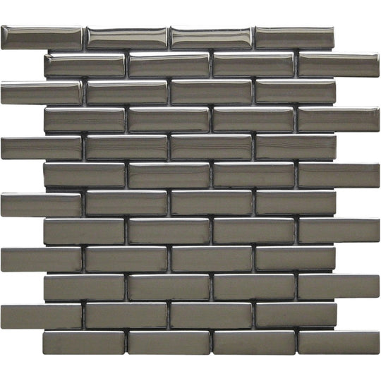 Bati Orient 11.8" x 11.8" Linear Glass Glossy 1x3" Large Brick Mosaic