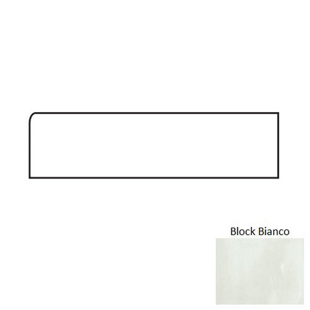 Tesoro 4" x 12" Glassalike Pressed Glossy Block Porcelain Wall Bullnose