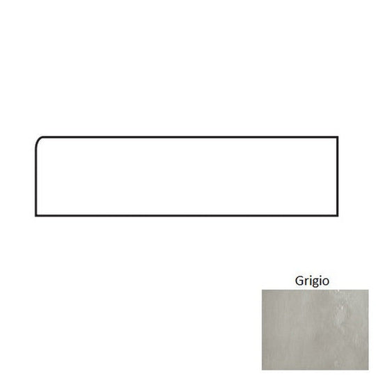 Tesoro 4" x 12" Glassalike Pressed Glossy Block Porcelain Wall Bullnose