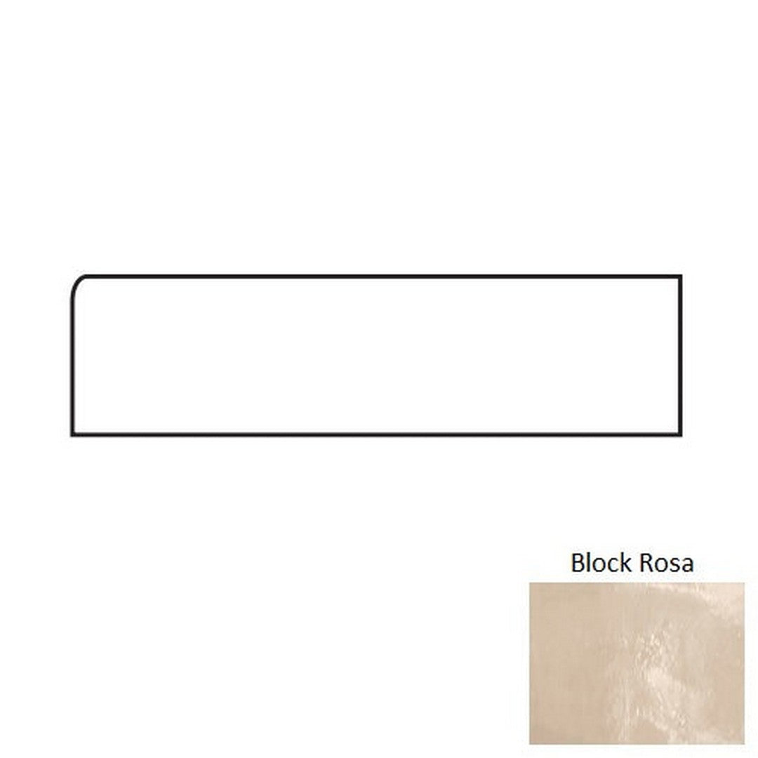 Tesoro 4" x 12" Glassalike Pressed Glossy Block Porcelain Wall Bullnose