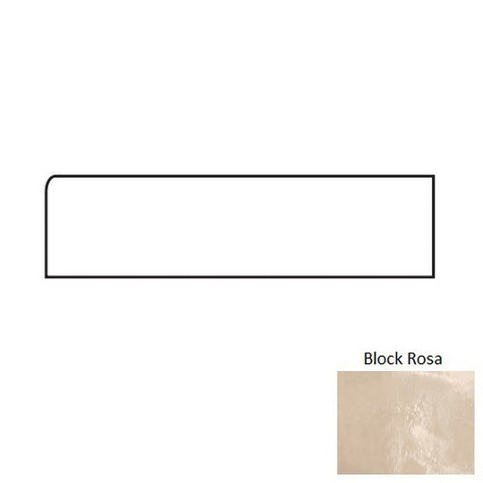 Tesoro 4" x 12" Glassalike Pressed Glossy Block Porcelain Wall Bullnose
