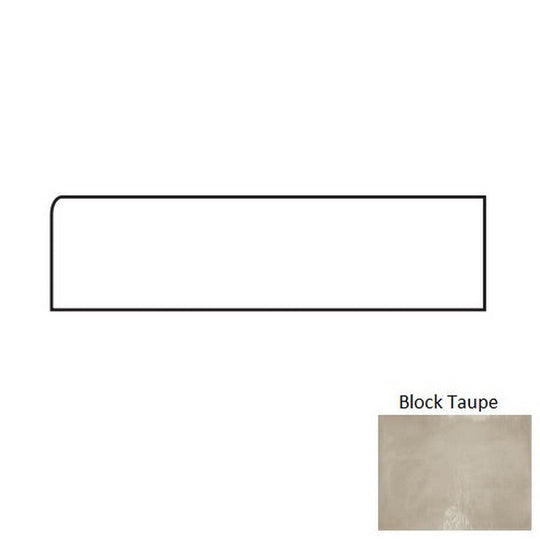 Tesoro 4" x 12" Glassalike Pressed Matte Block Porcelain Wall Bullnose