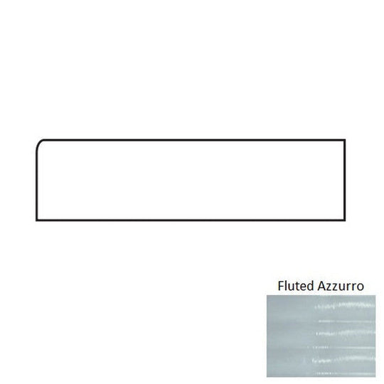 Tesoro 4" x 12" Glassalike Pressed Glossy Fluted Porcelain Wall Bullnose