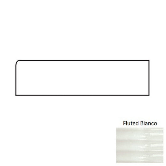 Tesoro 4" x 12" Glassalike Pressed Glossy Fluted Porcelain Wall Bullnose