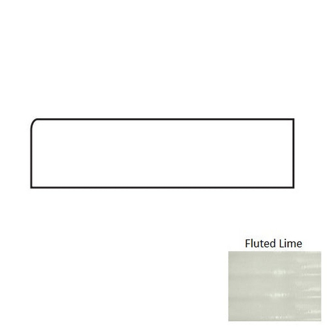 Tesoro 4" x 12" Glassalike Pressed Glossy Fluted Porcelain Wall Bullnose