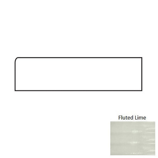 Tesoro 4" x 12" Glassalike Pressed Glossy Fluted Porcelain Wall Bullnose